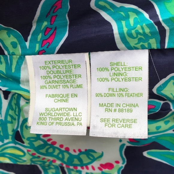 Lily Pulitzer Navy Blue Down Vest - Picture 7 of 8